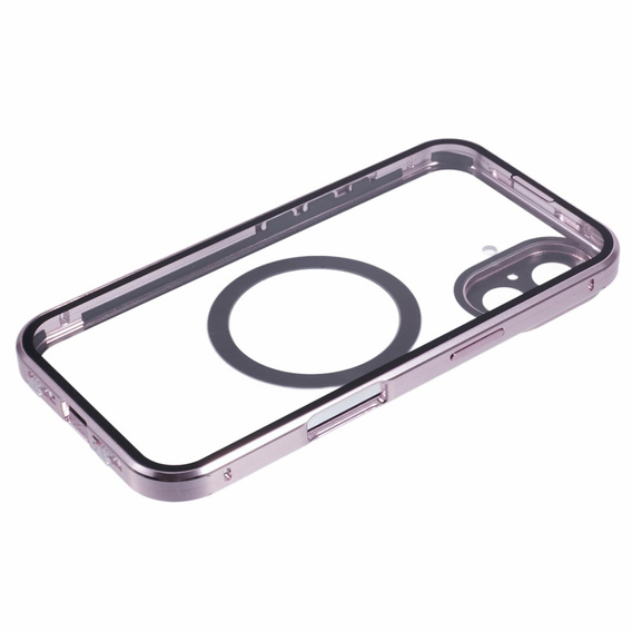 Μαγνητική θήκη MagSafe Dual Glass για iPhone 16, ροζ rose gold