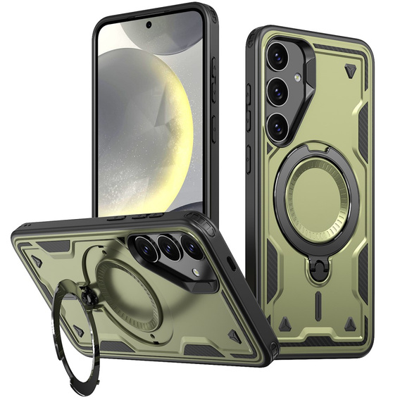 Θήκη για Samsung Galaxy S24 FE, Military MagSafe, πράσινη