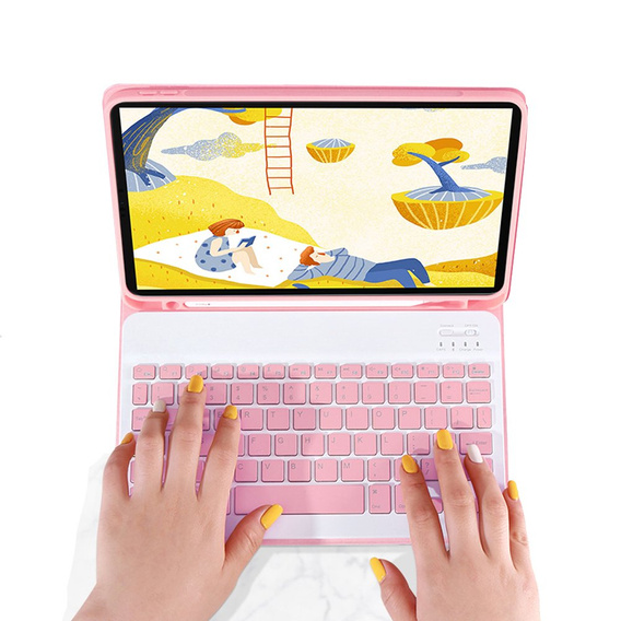 Θήκη + πληκτρολόγιο iPad 9.7 2017 / iPad 9.7 2018 / Air / Air 2, ροζ rose gold