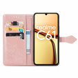 Θήκη με πτερύγιο για Realme C61, Mandala, ροζ rose gold
