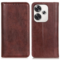 θήκη με πτερύγιο για Xiaomi Poco F6, Split Leather, καφέ