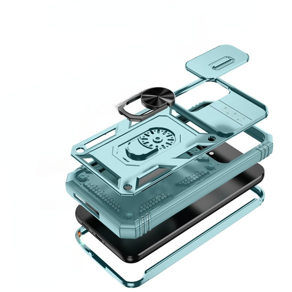 Θήκη για Samsung Galaxy S23 FE, CamShield Slide, πράσινη