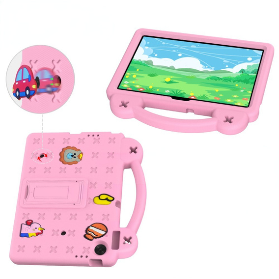Παιδική θήκη για Lenovo Tab TB311FU, Cute Patterns, με βάση, ροζ