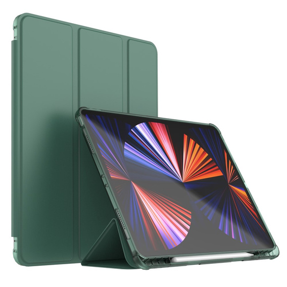 Θήκη για iPad Pro 12.9" 2022/2021/2020 (6/5/4 gen.), Smart Pencil, με υποδοχή γραφίδας, πράσινη