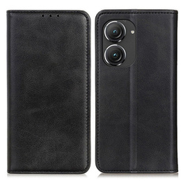 Θήκη με πτερύγιο για Asus Zenfone 9 5G / 10 5G, Split Leather Wallet, μαύρη