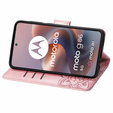 Θήκη με πτερύγιο για Motorola Moto G86 Power 5G, Butterfly, ροζ rose gold