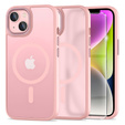 Θήκη για iPhone 14, για MagSafe, ERBORD Μatt Case, ροζ + Γυαλί οθόνης
