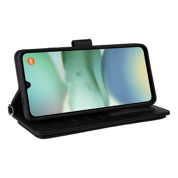Θήκη με πτερύγιο για Xiaomi Redmi A5, Crossbody Leather Wallet, μαύρη