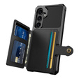 Θήκη για Samsung Galaxy A55 5G, Card Holder Kickstand, μαύρη