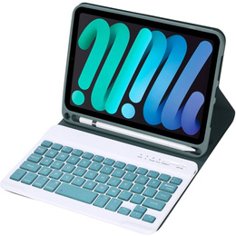 Θήκη με πληκτρολόγιο bluetooth για iPad mini 8.3" 2021 (6 gen.) / iPad mini 8.3" 2024 (7 gen.), σκούρα πράσινη