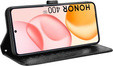 θήκη πτερύγιο για Honor 400 5G, Wallet Rhombus, μαύρη