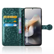 θήκη πτερύγιο για Motorola Moto G56 5G, Wallet Rhombus, πράσινη