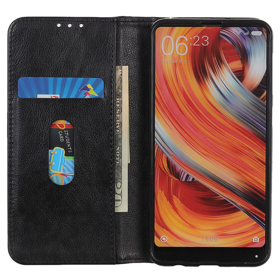 Θήκη για Sony Xperia 10 V, Wallet Litchi Leather, μαύρη