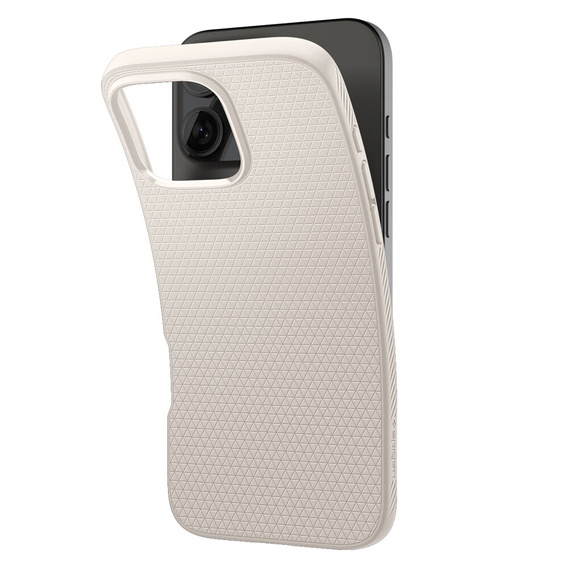 θήκη Spigen για iPhone 16 Pro, Liquid Air, τιτάνιο + μετριασμένο γυαλί 9H
