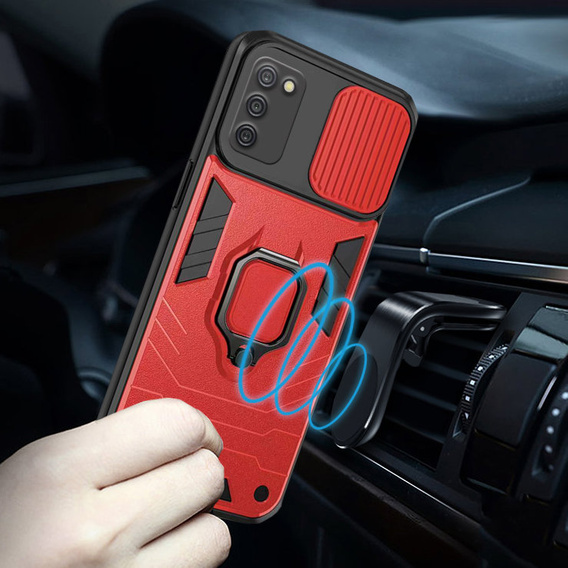 Θήκη για Samsung Galaxy A03s, KickStand Camera Lens, μπλε