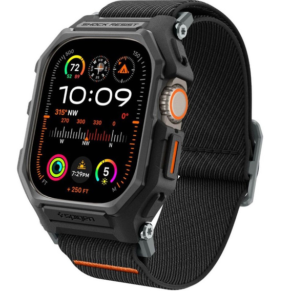Etui Pasek SPIGEN do Apple Watch 4/5/6/7/SE 44/45mm, Rugged Armor Pro, Charcoal Grey