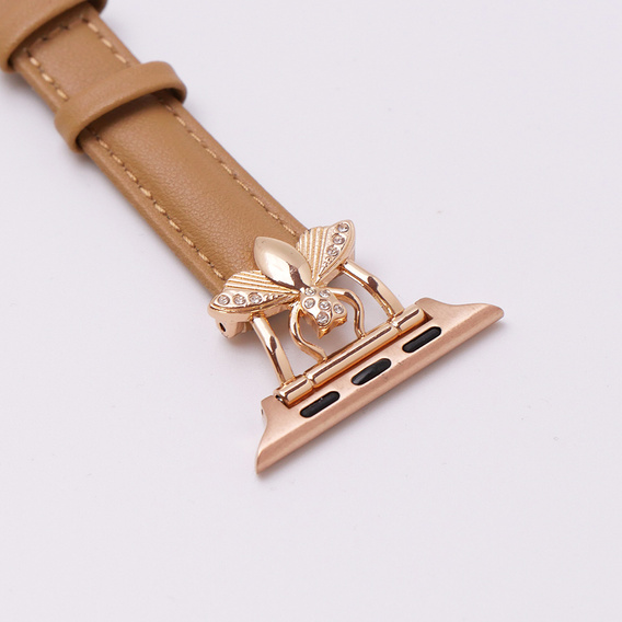 Δερμάτινο λουράκι για Apple Watch 1/2/3/4/5/6/7/8/SE/Ultra 42/44/45/49mm, Μπεζ