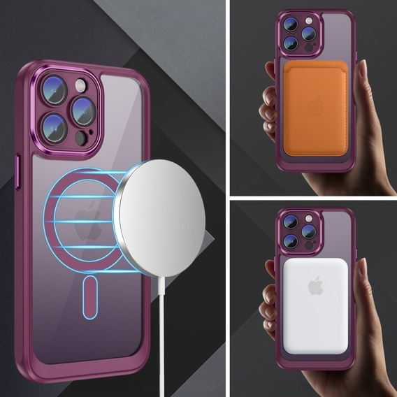 Θήκη για iPhone 14 Pro Max, ERBORD Impact Guard, MagSafe, μπορντό