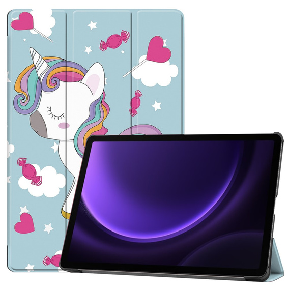 Θήκη για Samsung Galaxy Tab S10 Lite / S10 FE / S9 FE, με πτερύγιο, unicorn