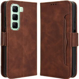 Θήκη με πτερύγιο για Infinix Hot 50 4G, Card Slot, καφέ