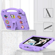 Παιδική θήκη για iPad 10.2" 2021/2020/2019 (9/8/7 gen.) / Air 10.5" 2019 (3 gen.), Cute Patterns, με βάση, μωβ