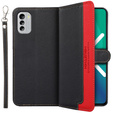 Θήκη με πτερύγιο για Nokia G60 5G, KHAZNEH RFID Case, Dual Color, μαύρη