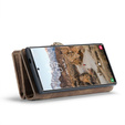 CASEME θήκη για Samsung Galaxy S25 Ultra, Retro Leather Wallet, με λουράκι, καφέ
