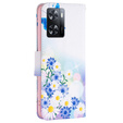 Θήκη με πτερύγιο για OPPO A57 / A57s, Wallet, butterfly & flowers, λευκή