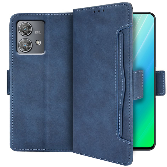 Θήκη με πτερύγιο για Motorola Edge 40 Neo, Card Slot, μπλε