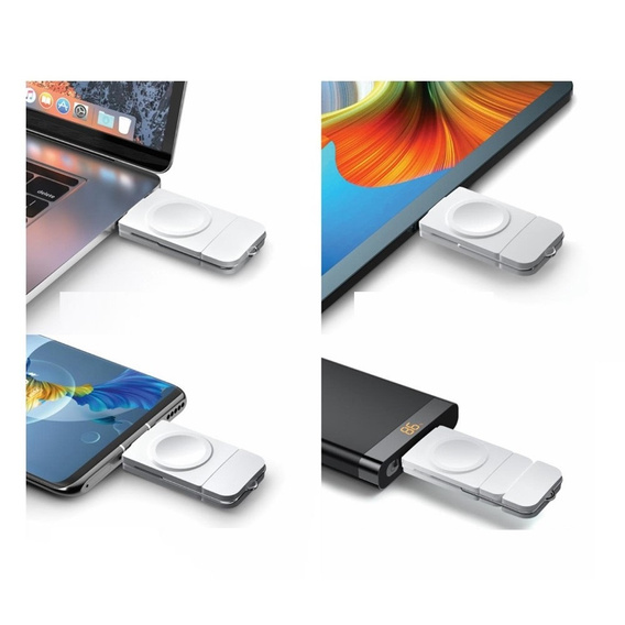 Επαγωγικός φορτιστής για Apple Watch 1/2/3/4/5/6/7/8/SE, Λευκό