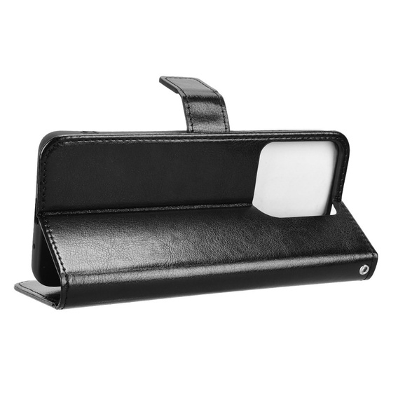 Θήκη με πτερύγιο για Motorola Moto G15 / Motorola Moto G15 Power, Crazy Horse Wallet, μαύρη