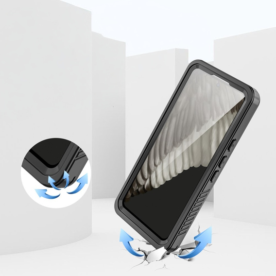 Αδιάβροχη θήκη IP68 για το Google Pixel 8, μαύρη