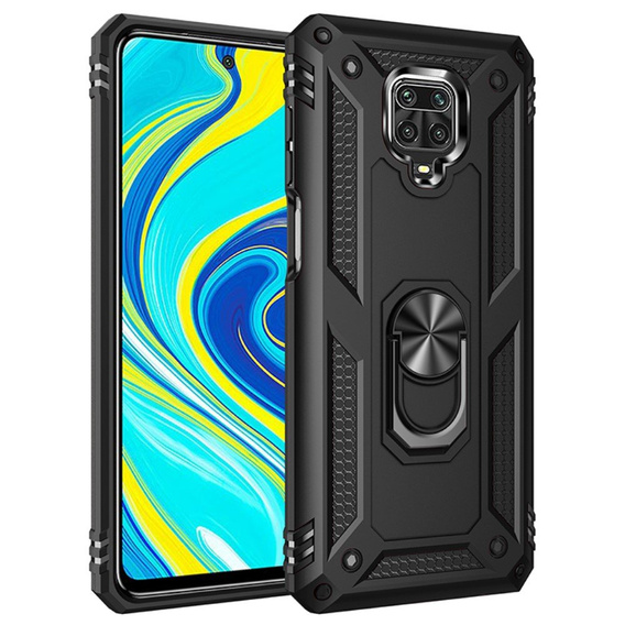 θωρακισμένη θήκη για Xiaomi Redmi Note 9S / 9 Pro, Nox Case Ring, μαύρη