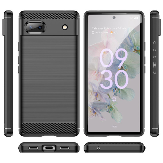 Θήκη για Google Pixel 6A, Carbon, μαύρη