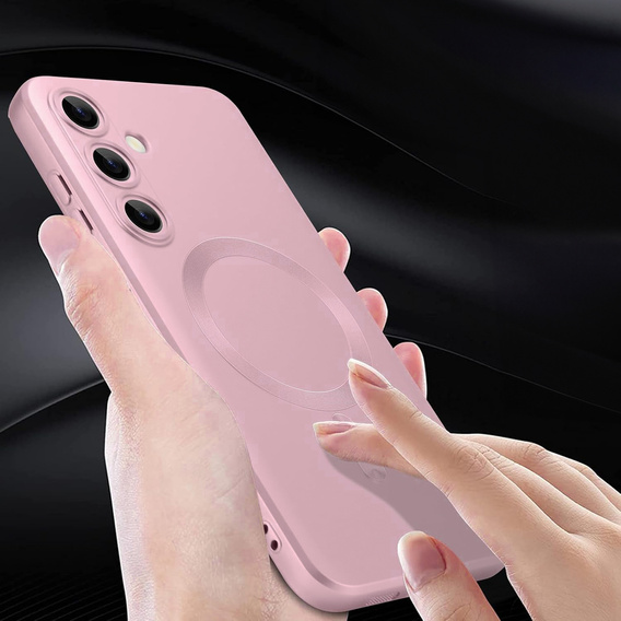 Θήκη για Samsung Galaxy A56, ColorMag, για MagSafe, ροζ + γυαλί 9H, μετριασμένο