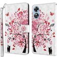 Θήκη με πτερύγιο για Oppo A17, Wallet Light Spots Decor, tree, λευκή