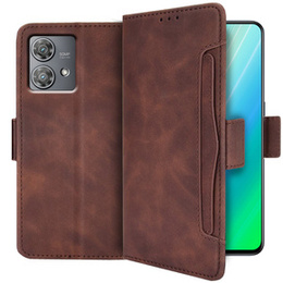 Θήκη με πτερύγιο για Motorola Edge 40 Neo, Card Slot, καφέ