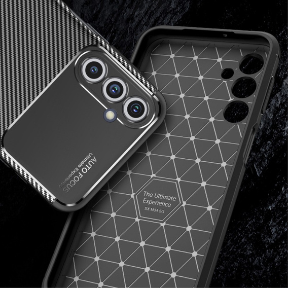 Θήκη για Samsung Galaxy M34, Carbon Gel, μαύρη