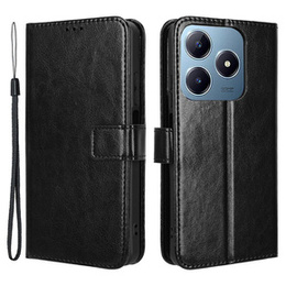 Θήκη με πτερύγιο για Realme C61, Crazy Horse Wallet, μαύρη