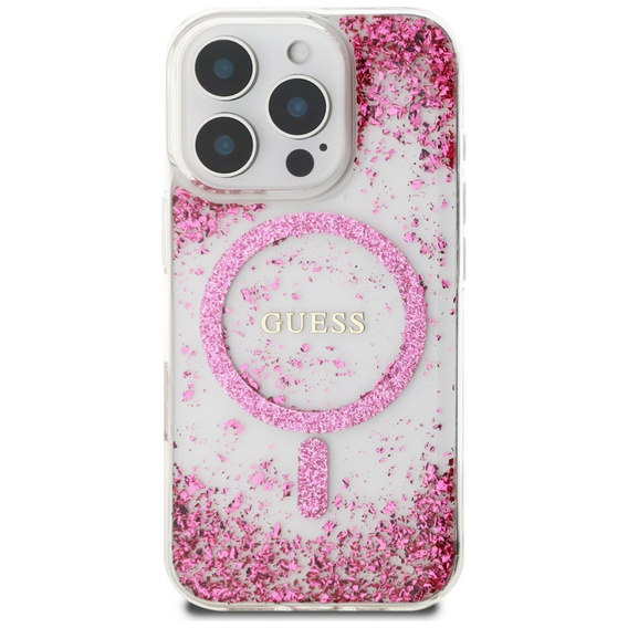 GUESS Resin Bottom Glitter MagSafe θήκη για iPhone 16 Pro Max