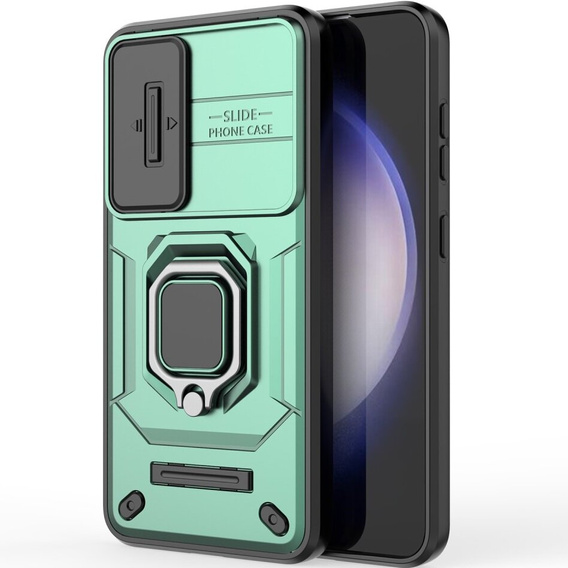 Θήκη για Samsung Galaxy S24, KickStand Camera Lens, πράσινη