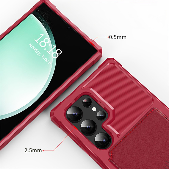 Θήκη για Samsung Galaxy S25 Ultra, Card Holder Kickstand, μαύρη