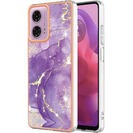 Προστατευτική θήκη για Motorola Moto G24 / G24 Power / G04, Marble Slim Case, σκούρο μωβ