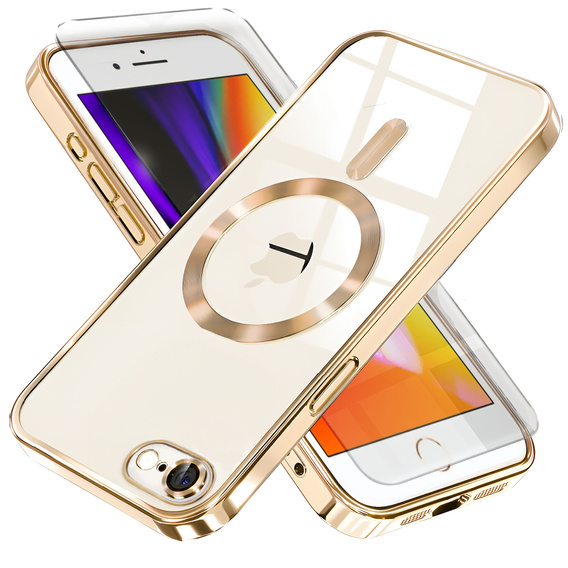 Θήκη για iPhone 7 Plus / 8 Plus, Electro MagSafe, χρυσή + Γυαλί για την οθόνη