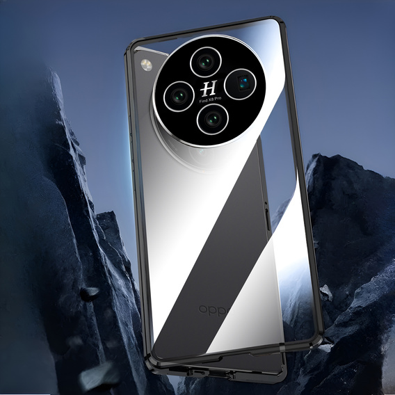 θήκη για το Oppo Find X8 Pro, Magnetic Dual Glass, μαύρη