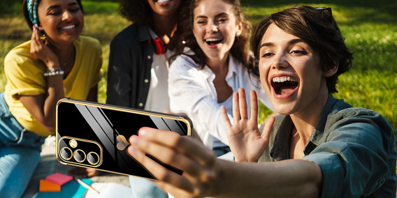 Η θήκη για το Samsung Galaxy A56, Electro heart, μαύρη + γυαλί 9H