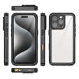 Αδιάβροχη θήκη IP68 για το iPhone 16 Pro, μαύρη