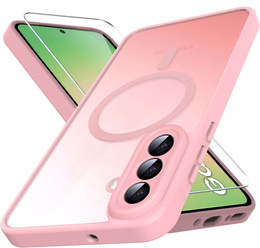 Θήκη για Samsung Galaxy A56 5G, για MagSafe, ERBORD Μatt Case, ροζ + Γυαλί οθόνης