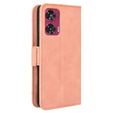 Θήκη με πτερύγιο για Motorola Edge 50 Fusion 5G, Card Slot, ροζ