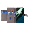 Θήκη με πτερύγιο για OnePlus 12 5G, Wallet Zipper Pocket, γκρι